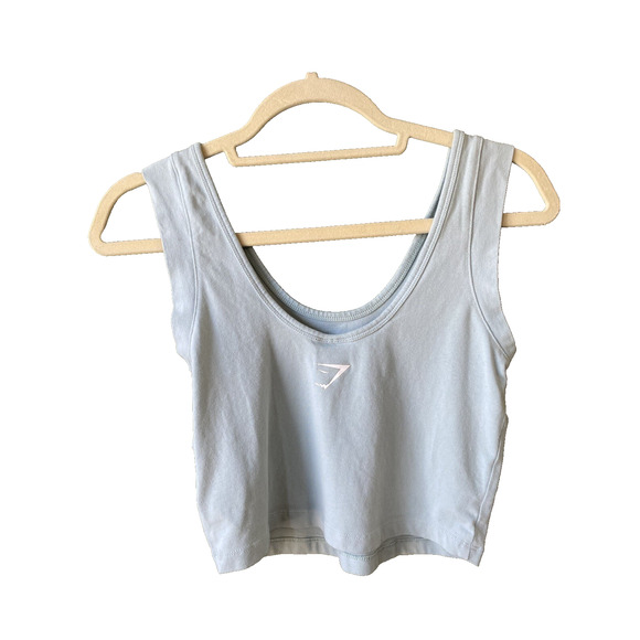 GYMSHARK Shirt Womens Size Small Blue Cropped Top Gym Workout Athletic Running - Picture 11 of 11
